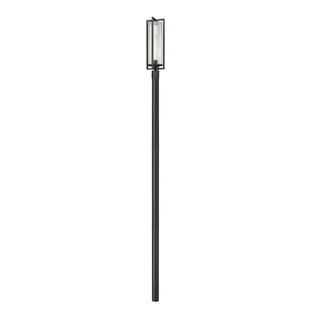 Z-Lite Aura 1 Light Outdoor Post Mounted Fixture, 8in. W x 119.75in. H, Black 5013PHBR-5009P96-BK